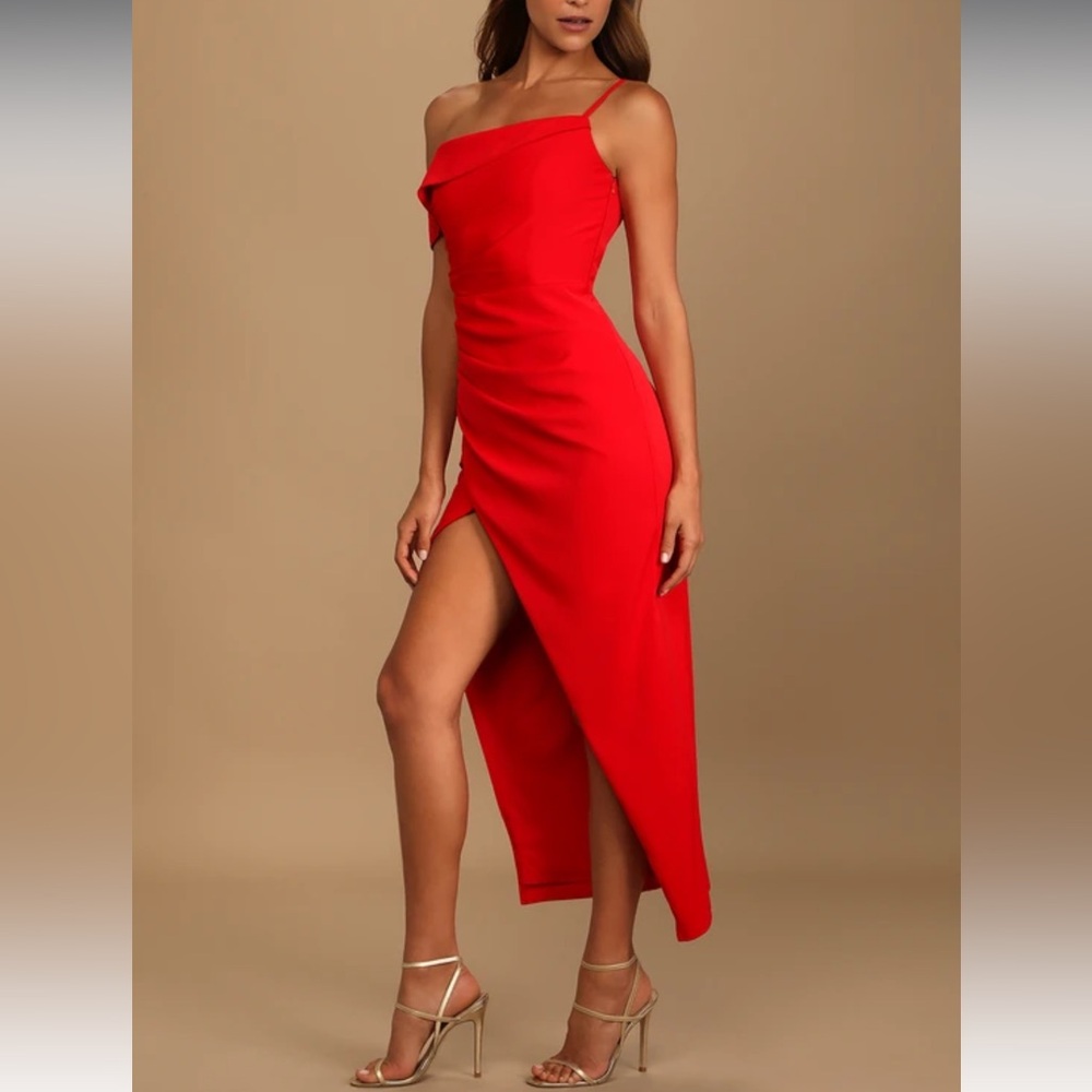 Red One-Shoulder Lulu’s Dress Medium